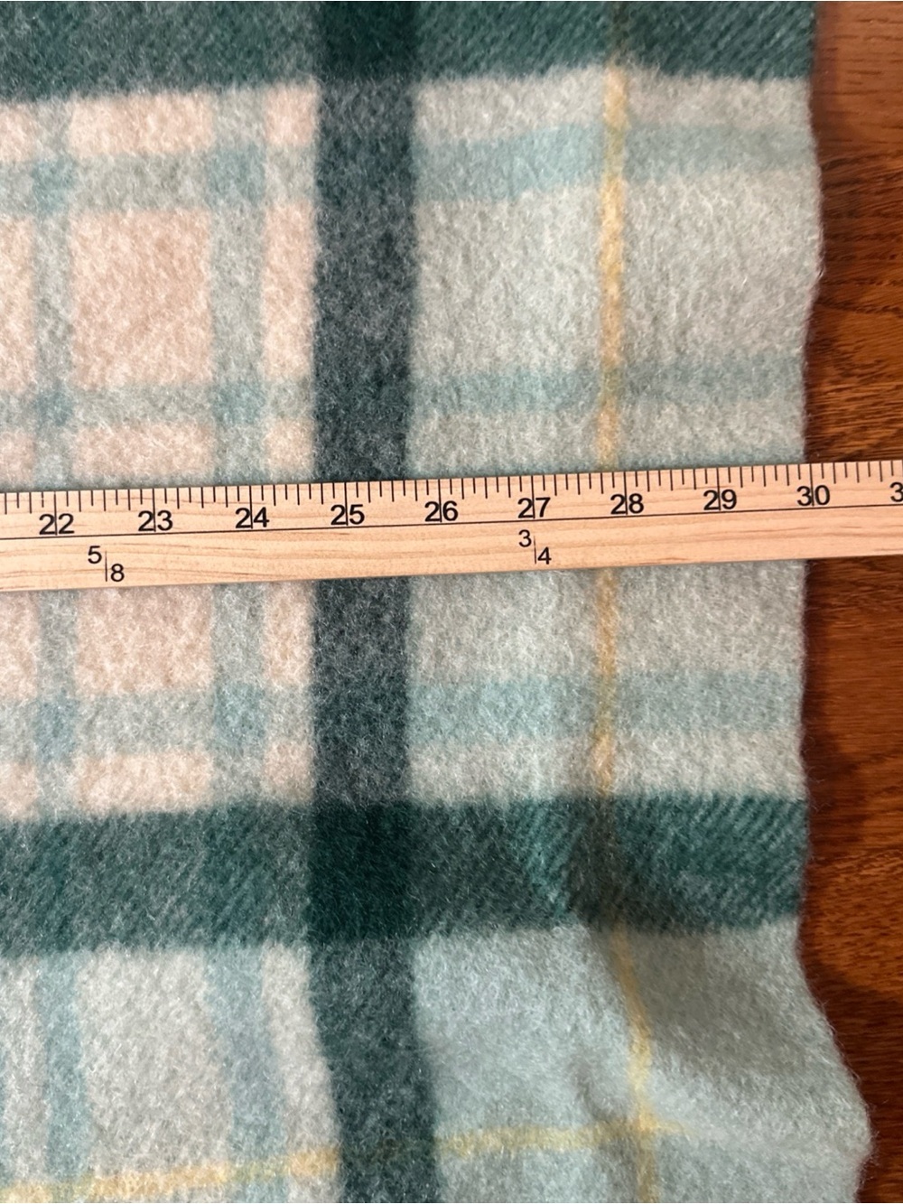 Vintage Carldyke 100% Virgin Wool Blanket throw, Light Blue Plaid 30" x 38” - Picture 6 of 6